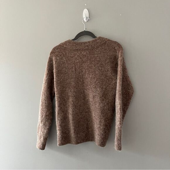 H&M Tan Knit Sweater V Neck Wool Alpaca Neutral Size XS - Picture 2 of 7
